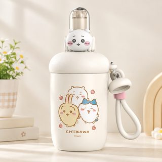 X&W 치이카와 560ml 빨대 보온병 누수 방지 휴대용 어린이 학생 텀블러