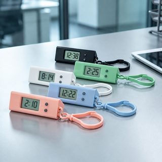 미니 삼각 전자시계 학생 시험용 백팩 키링 휴대용 디지털 시계