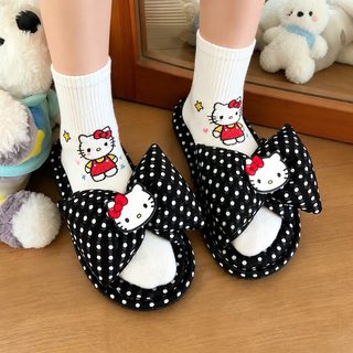 hello kitty猫卡通可爱四季亚麻拖鞋女居家室内透气防滑棉麻客拖