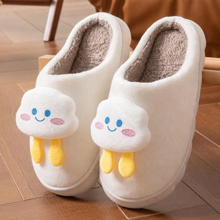 귀여운 구름 솜 슬리퍼 남녀용 가을 겨울 실내 가정 모직 두꺼운 바닥 가정