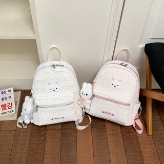 귀여운 캐릭터 미피토끼 백팩녀 2026 신형 대용량 일상 통근 백팩 학생 수업
