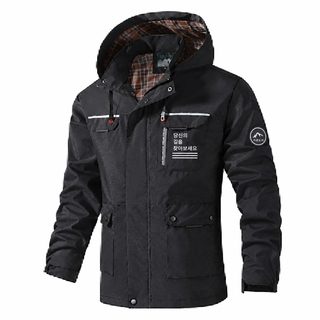 크로스보더 유럽 사이즈 남성 후드 돌격복 체크 안감 방풍 방수 야외 등산