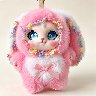 왕귀 프릴 토끼 인형 키링 귀여운 롤리 봉제인형 가방 장식 도매