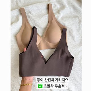 无搭扣背心款 高级感深V舒适无痕内衣女小胸聚拢显大文胸罩女
