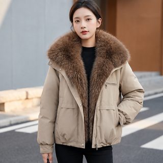 여성 겨울 퍼카라 파카 패딩 점퍼 웰론 충전재 두꺼운 보온 루즈핏 롱슬리