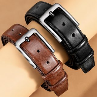 남성 인조가죽 벨트 핀버클 정장 청바지 캐주얼 허리띠
