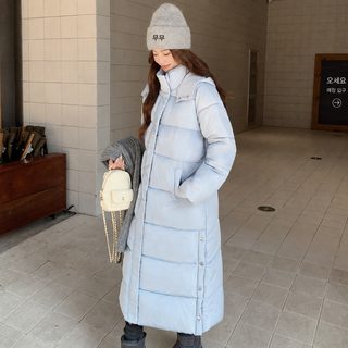 여성 롱패딩 후드 겨울 두꺼운 무릎기장 빅사이즈 캐주얼 솜코트