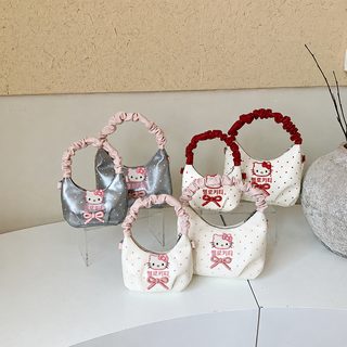 한국어 웨이브 점풍 어린이 크로스백 귀여운 만화 여자 어린이 배낭 핸드백 소녀 외출 액세서리 가방