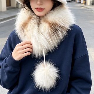 공장 맞춤형 자기 흡입 털 목도리 단구 짧은 털 칼라 백합 패션 자기 흡입 단추 목 보호 목도리 커버 보온