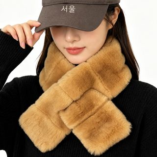 맞춤형 포크 모직 목도리 겨울 백팩 양면 모직 목도리 한국판 모조 모피 두