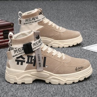 남성 라운드토 중목 마틴 부츠 2026 여름 신상 사계절 레이스업 PU 워커