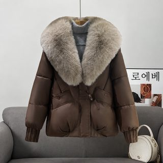 2026 신상 겨울 두꺼운 패딩 면복 감령 서양식 큰 사이즈 면옷 털넥 빵 외투 짧은 면저고리