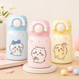 치이카와 220ml 미니 보온병 빨대 이중 음용 휴대용 학생 물병