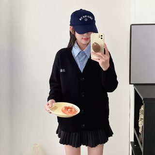 한국판 캐주얼 싱글 버클 헐렁헐렁 나른한 여성 니트 카디건 2026 가을 겨울