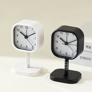 사각 숫자 탁상시계 학생 어린이용 무소음 알람시계 심플 책상 시계