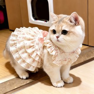 고양이 털 빠짐 방지 옷 봄가을 얇은 공주풍 케이크 치마 애완동물 인형 고