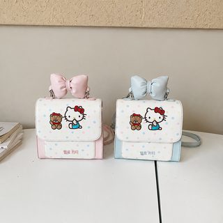 KOCDR 유치원 유아동 자수 고양이 리본 손잡이 백팩 여아 스쿨룩 캐주얼 가방