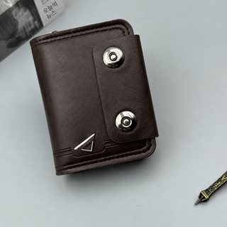 남성용 아코디언 카드지갑 대용량 신용카드 수납 더블 자석버클 합성가죽