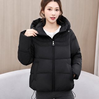 여성 후드 패딩 점퍼 겨울 데일리룩 숏기장 보온 캐주얼 집업 아우터