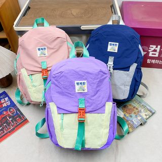 KOCDR 아동 컬러 배색 백팩 남아 여아 유치원 중대반 가벼운 여행용 책가방