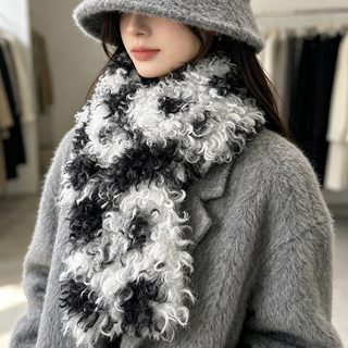 새로운 마그네틱 목도리 패션 백합 두께 보온 모직 목도리 겨울 모조 모피 목도리 털깃 공장