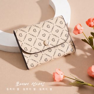 심플 여성 반지갑 카드 동전 수납 마그넷 버튼 미니 클러치 지갑