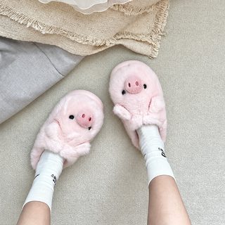 우유 fufu 작은 향기 돼지 털용 면 슬리퍼 여자 2026 가을 겨울 신상 기모 보온