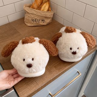 귀여운 닭다리 강아지 여자 재택 면 슬리퍼 여자 기모 면 슬리퍼 보온화 산