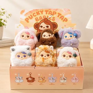 现货高品质PUCKY毕奇敲敲系列搪胶毛绒木鱼发声挂件潮玩盲盒玩具