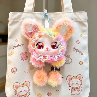 크로스보더 귀여운 곱슬곱슬한 벨벳 걸이 열쇠고리 걸이 에나멜 인형 백합