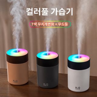 7색 차량용 컵형 초음파 미니 가습기 USB 저소음 침실 사무실 휴대용