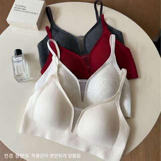 法式三角杯无痕内衣小胸聚拢提拉无钢圈网纱秋冬文胸罩女薄全罩杯