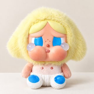 新款上海限定版哭娃crybabe初生白初生棕搪胶坐坐毛绒挂件礼物