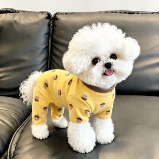 강아지 옷 봄가을 얇은 캐릭터 네발 배보호복 소형견 테디베어 레깅스