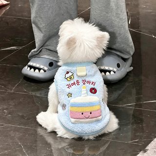 강아지 겨울 옷 귀여운 케이크 입체 인형 조끼 소형견 비숑 토이푸들 보온