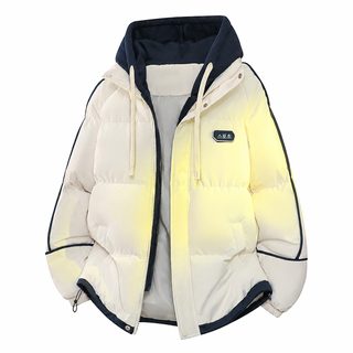 크로스보더 겨울 남자 조립 가짜 두 벌 솜옷 작업복 두께 보온 솜옷 아마존
