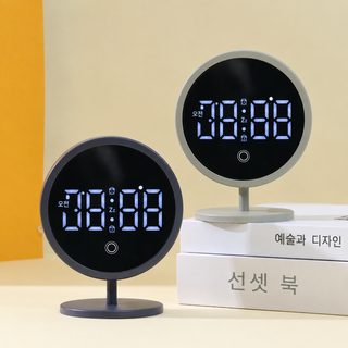 mimidu LED 디지털 전자시계 책상용 알람시계 학생용 24시간 표시 밝기 조절 탁