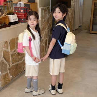 어린이 배낭 충돌색 외출 여행 야외 나들이 유치원 어린이 귀여운 백팩 가벼운 캐주얼 책가방
