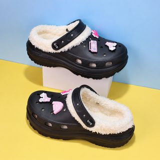 기모 보온 동굴 신발 귀엽다 겨울 두꺼운 밑창 만화 패션 면화 트렌디 여성