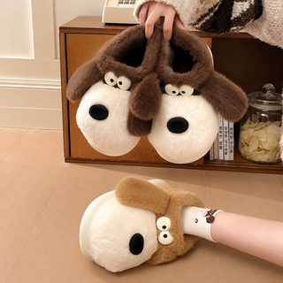 Patti Duck 강아지 겨울 털 슬리퍼 커플 방한화 남녀공용 두꺼운 퍼 스노우 부