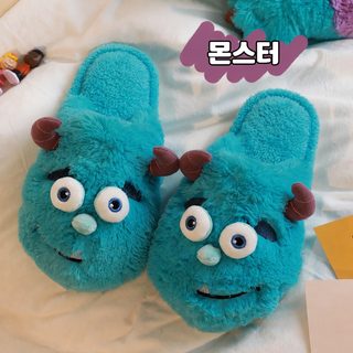 면 슬리퍼 이상하다 귀엽다 바닥 털털 면 가을 커플 겨울 집 슬리퍼 보온 실