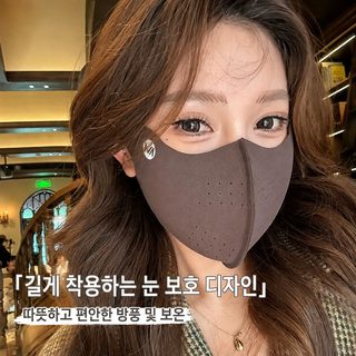 M 로고 양면 더룽 기모 방한 마스크 가을 겨울 자전거 라이딩 방풍 보온 입