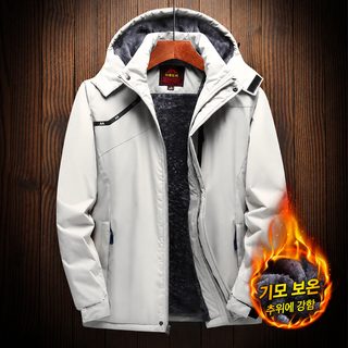 남성 기모 방풍 후드 아웃도어 재킷 등산복 봄가을 야외활동용