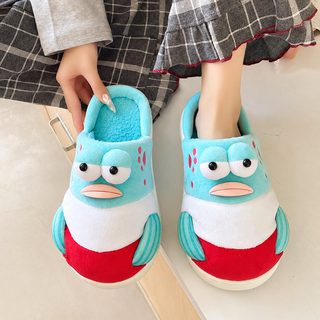 스폰지밥 비키니시티 해럴드 여성 겨울 털 슬리퍼 실내 보온 미끄럼 방지