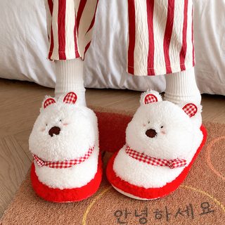 Patti Duck 2026 겨울 여성 캐릭터 털 슬리퍼 방한 두꺼운 미끄럼 방지 거실화