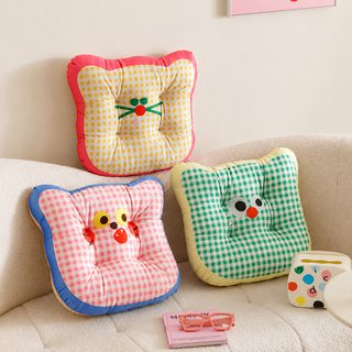 도파민 고양이 얼굴 사각 두꺼운 의자 방석 40×40cm 학생 어린이 바닥 쿠션