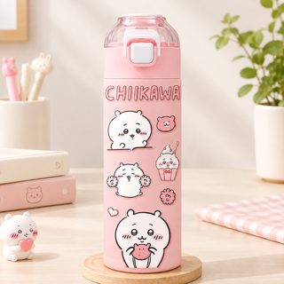 치이카와 보온병 500ml 316 스테인리스 원터치 대용량 휴대용 물병 텀블러