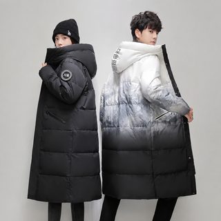 2026 겨울 남녀공용 커플 덕다운 패딩 그라데이션 후드 두꺼운 아웃도어 재