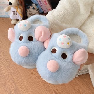 여성 겨울 귀여운 털 슬리퍼 실내화 방한 미끄럼 방지 두꺼운 바닥 앞막힘