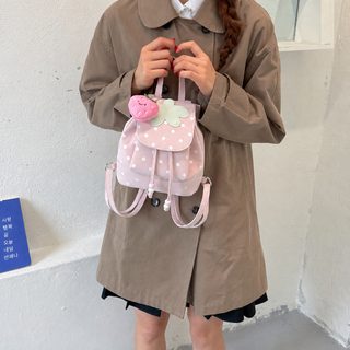 여아 딸기 미니 백팩 가벼운 여행용 어린이 책가방